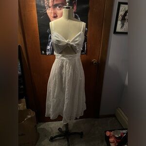 Michael Kors Eyelet Tie Front Dress